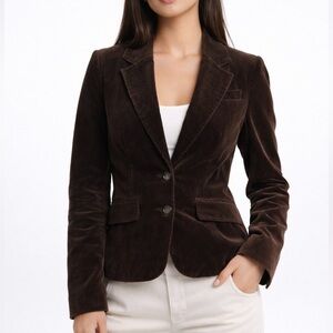 Jacob Y2K Corduroy Blazer Expresso Brown Tailored Slim Fit Jacket Small
